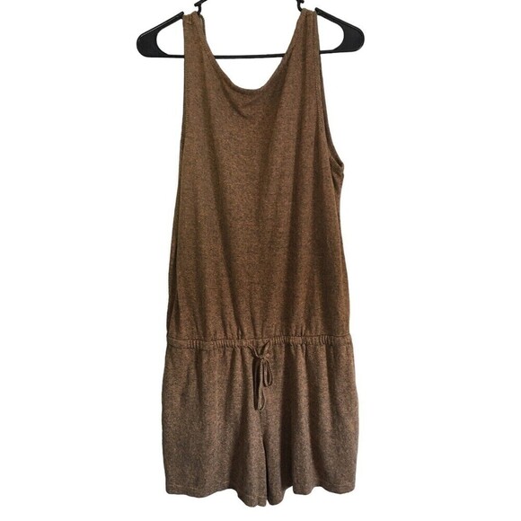Prana Yellow Gray Shorts Romper Women's Small Hemp One Piece Sleeveless NEW - Picture 1 of 6